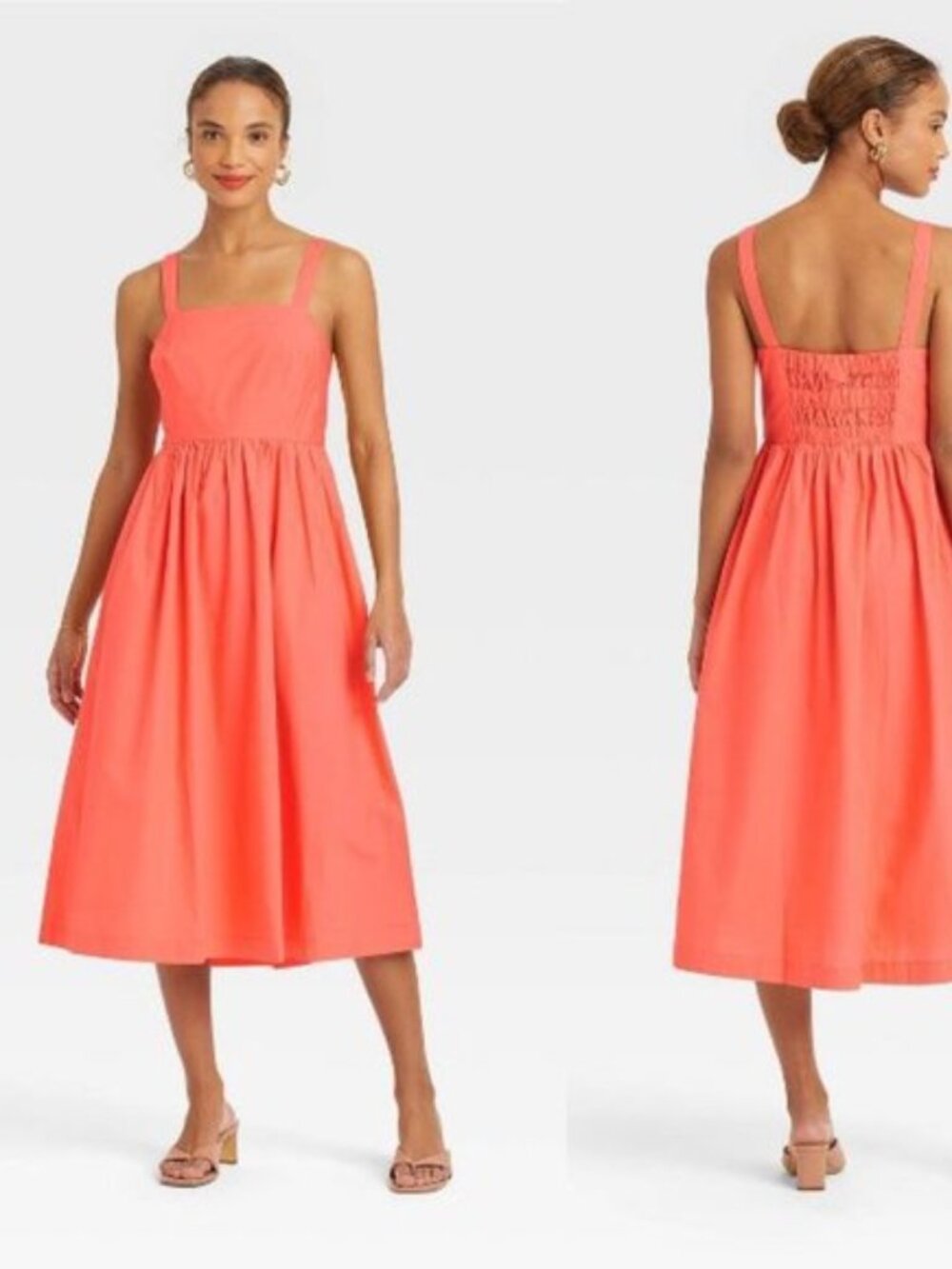 a New Day Orange Midi Sundress XL